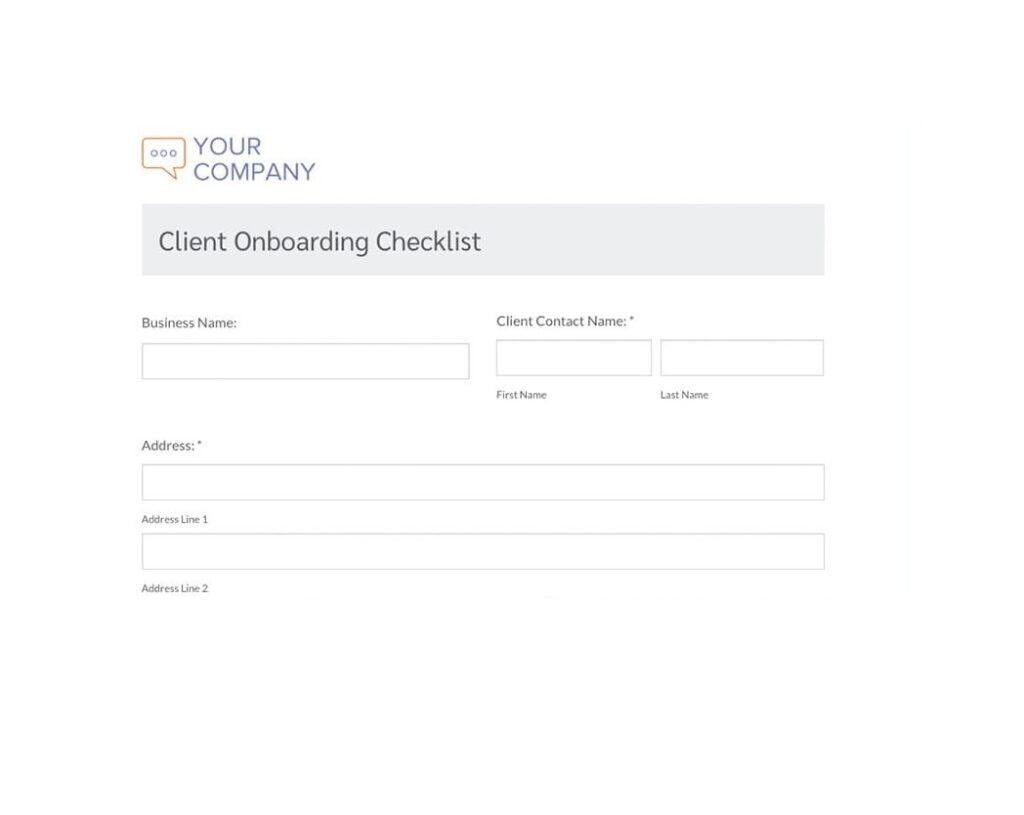 Client Onboarding Checklist Client Onboarding Checklist