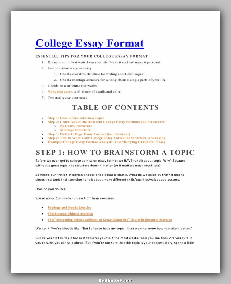 keys to a successful college essay