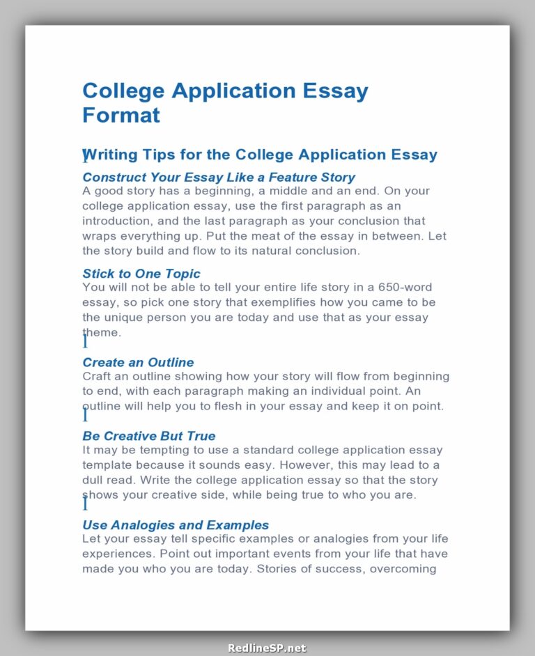 24 Greatest College Essay Examples - RedlineSP