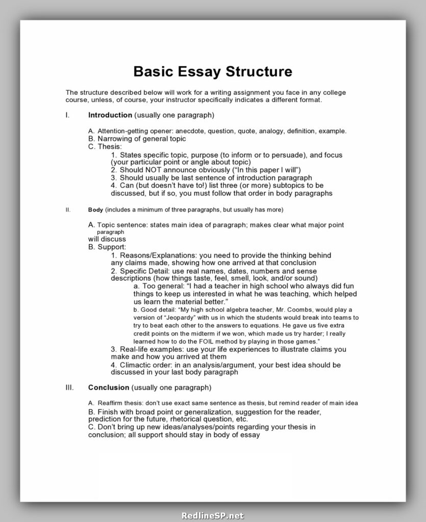 College Essay Template 29