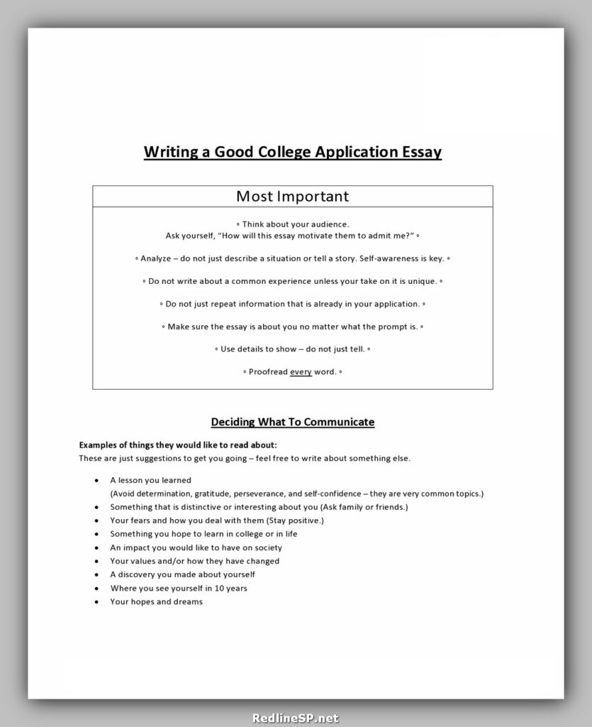 College Essay Template 30