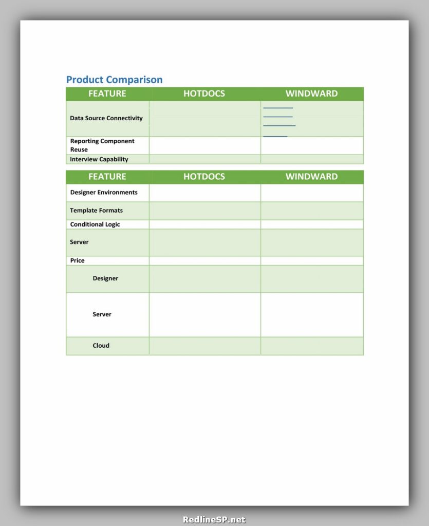 Comparison Chart Template 04