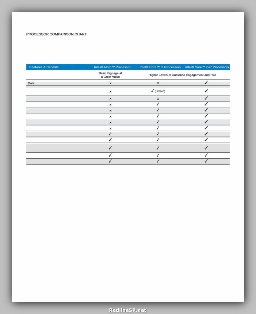 Comparison Chart Template 08