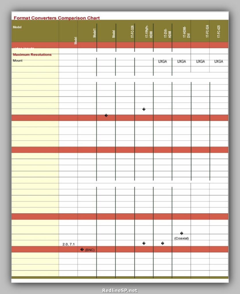 Comparison Chart Template 13