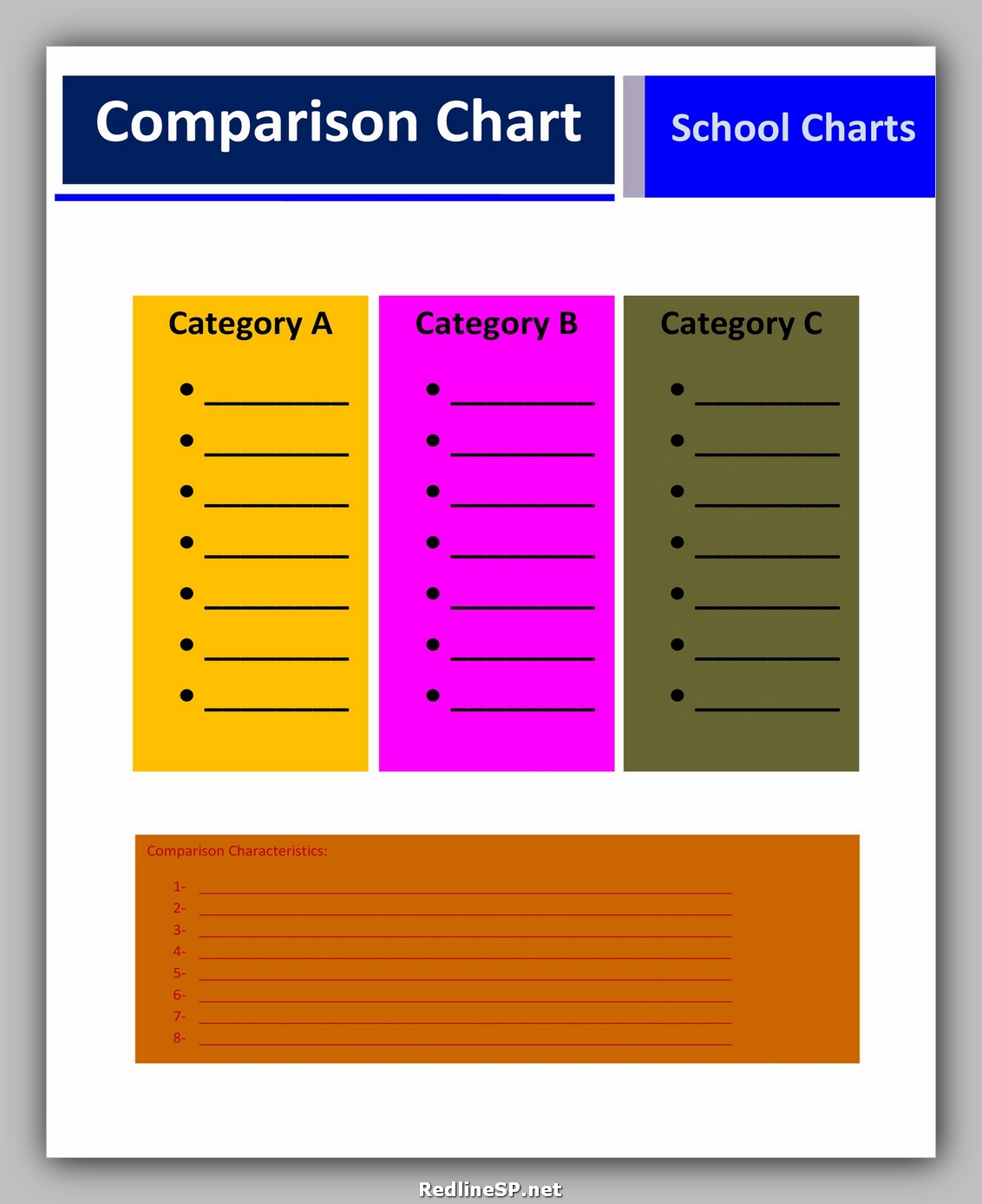Template For Comparison Chart
