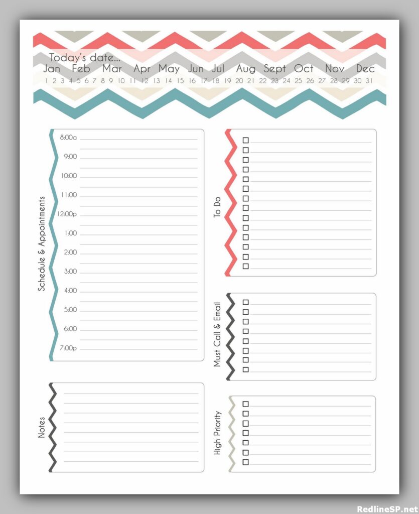 Printable Daily Schedule Appointments Template Free