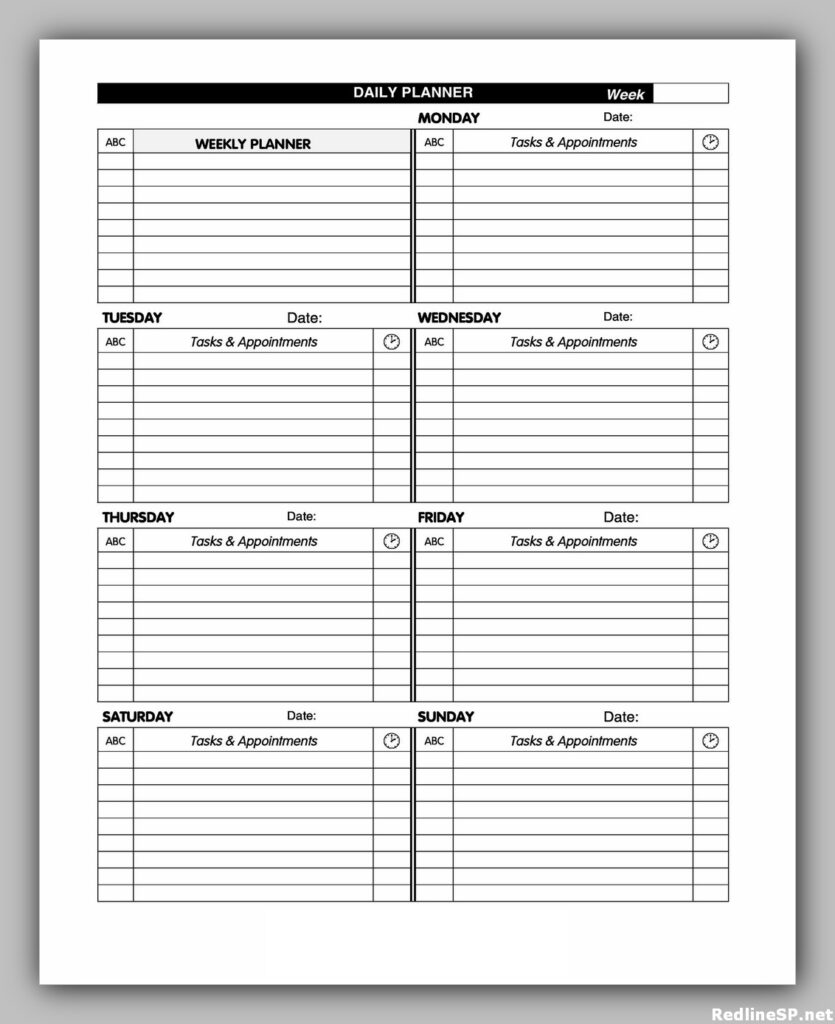 Daily Planner Template 2020