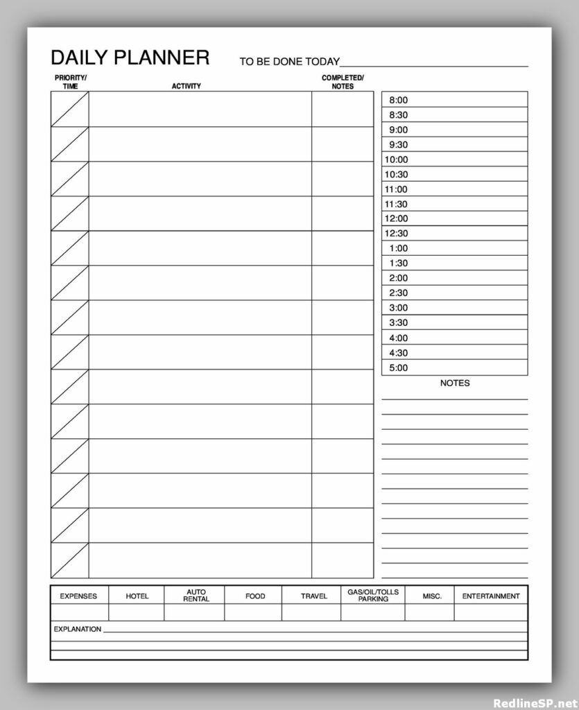 Free Printable Daily Planner Template Free Printable Daily Planner Template