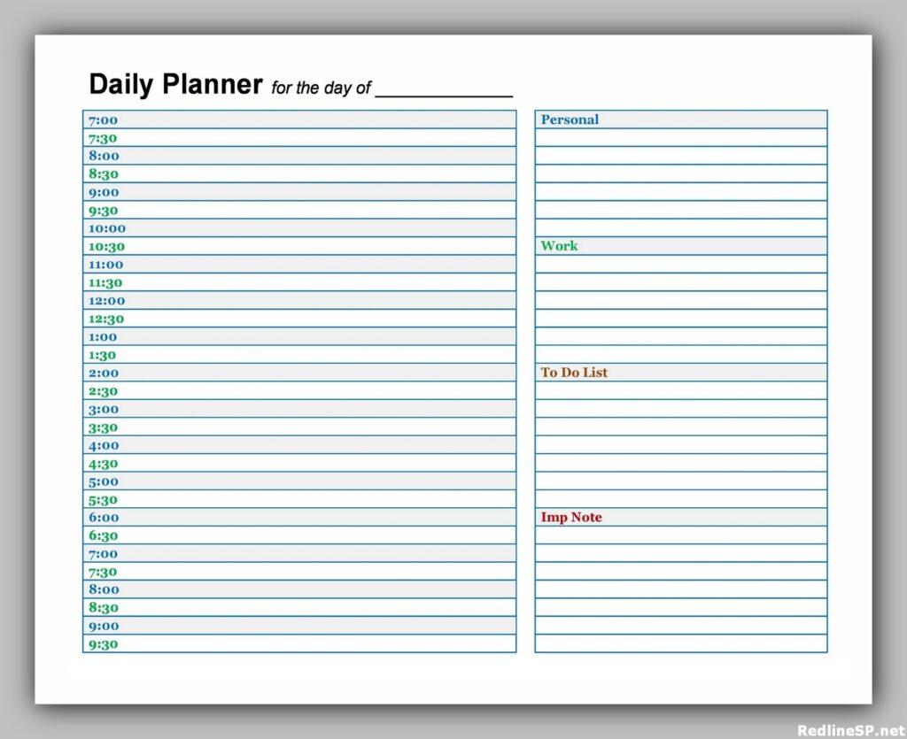 Daily Planner Template Free 12 Daily Planner Template Free 12