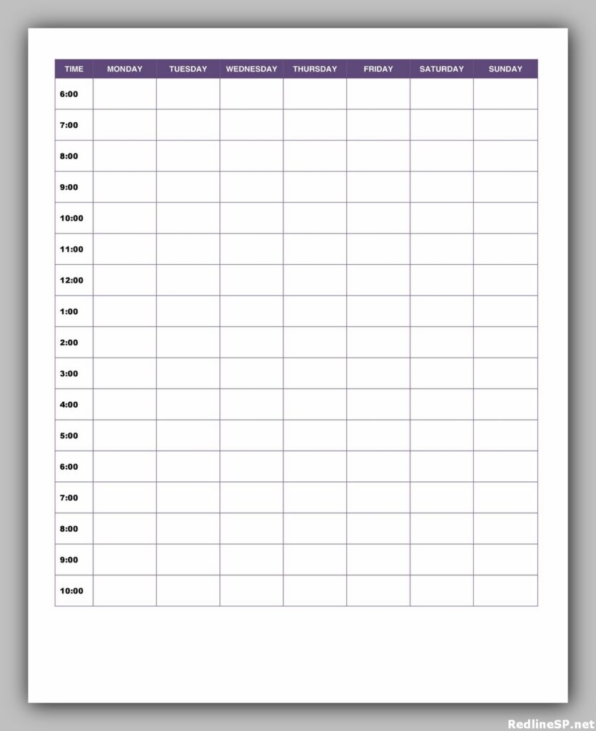 Daily Planner Template Word