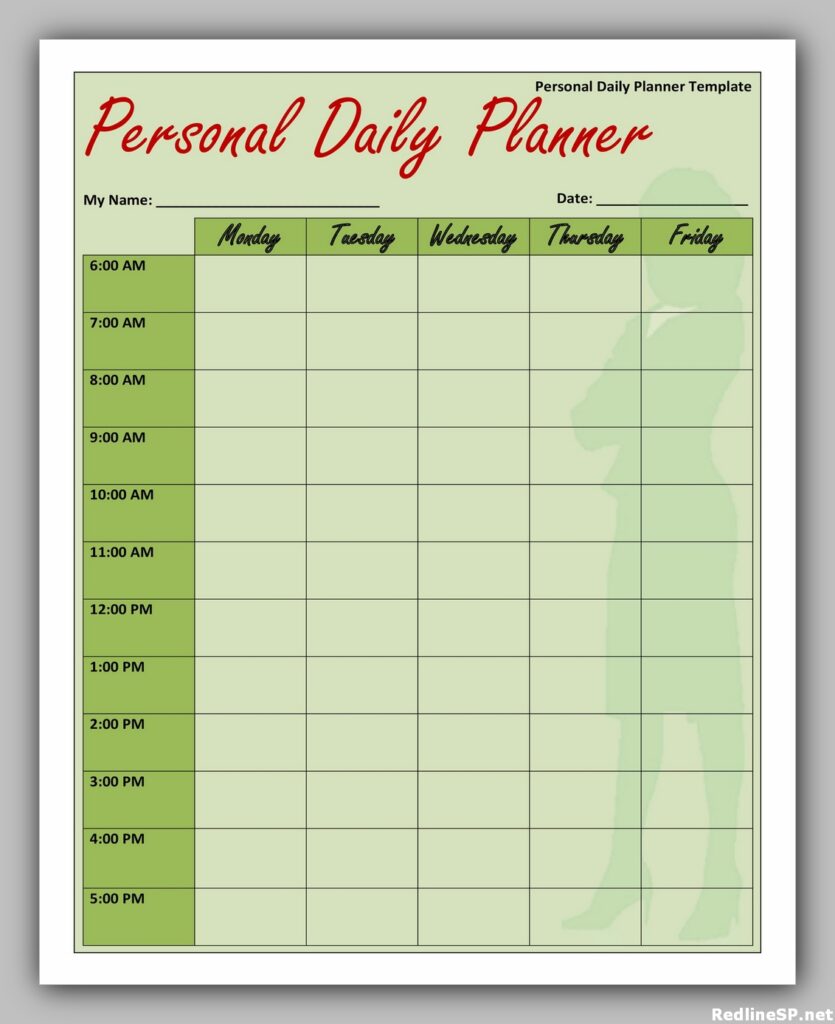 Personal Daily Planner Template
