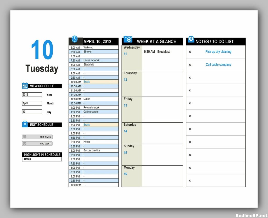 Daily Planner Template Free 19