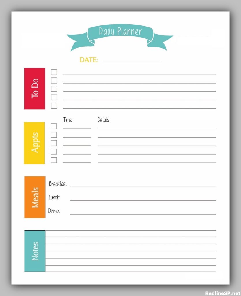 Daily Planner Template Free 25