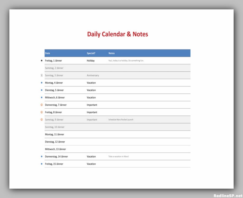 Daily Planner Template Free 31