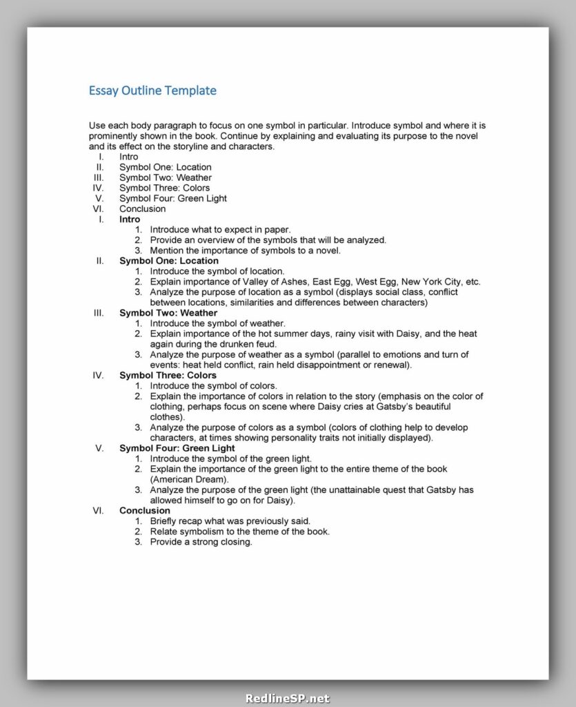 Essay Outline Template 05