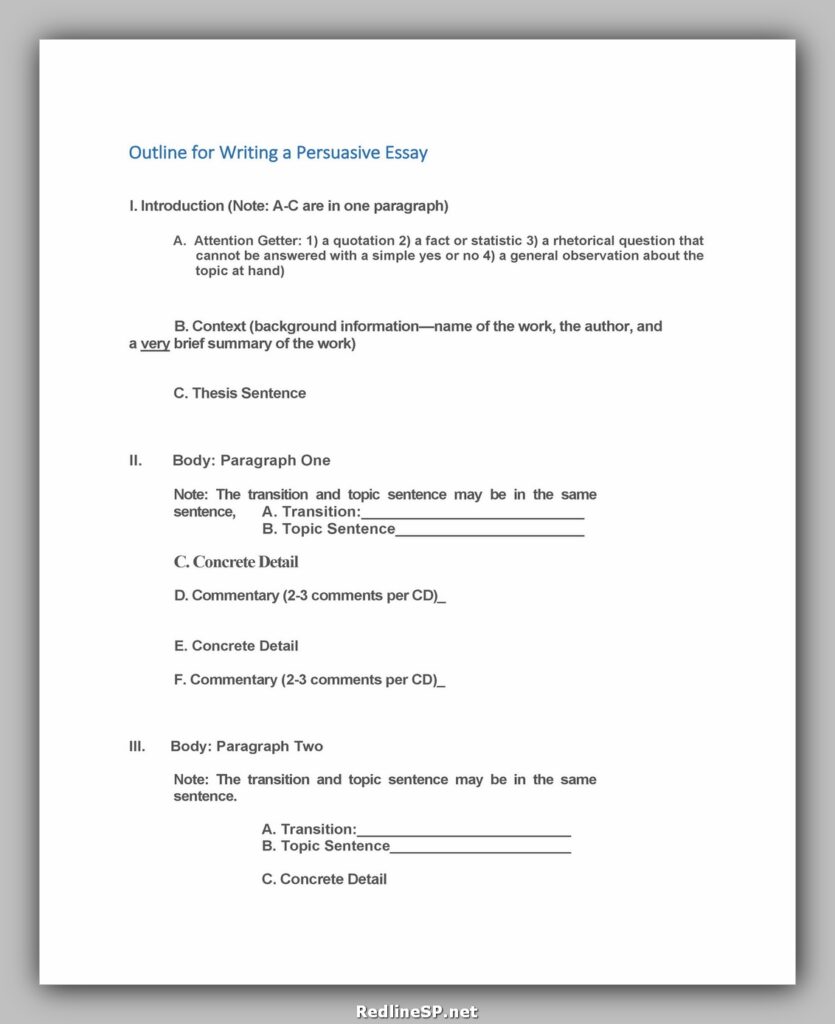 Essay Outline Sample 36