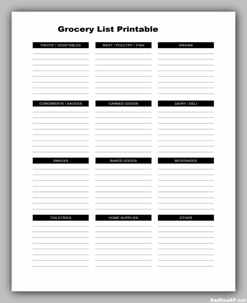 Grocery List Printable Free 01