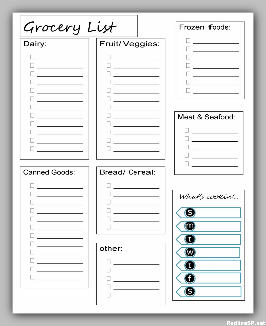 38 Grocery List Printable Free RedlineSP