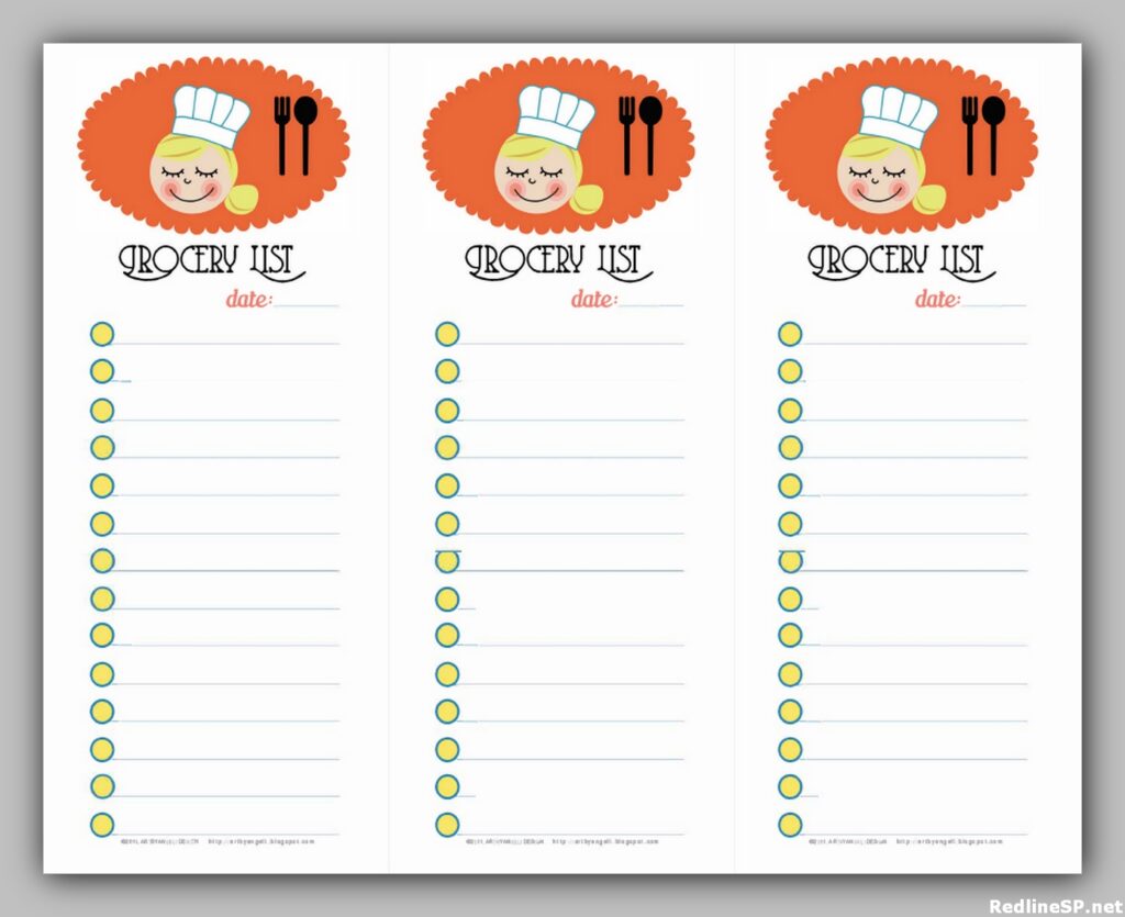 Grocery List Printable Free 14