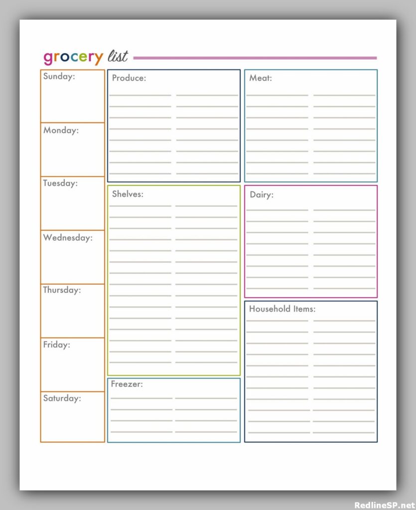 Grocery List Printable Free 15