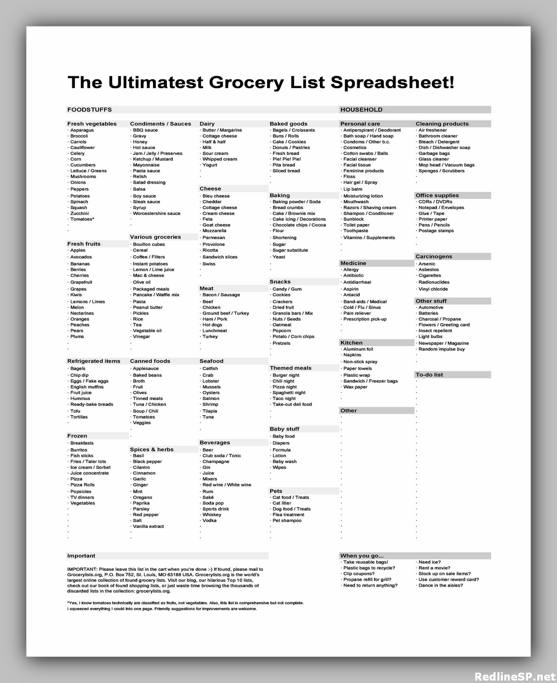 38 Grocery List Printable Free RedlineSP 38 Grocery List Printable Free RedlineSP