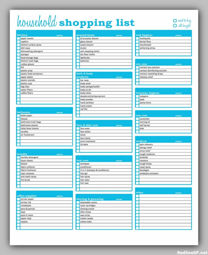 Grocery List Printable Free 24