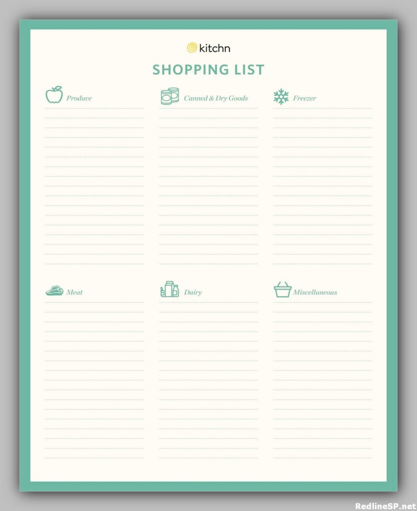 Grocery List Printable Free 25