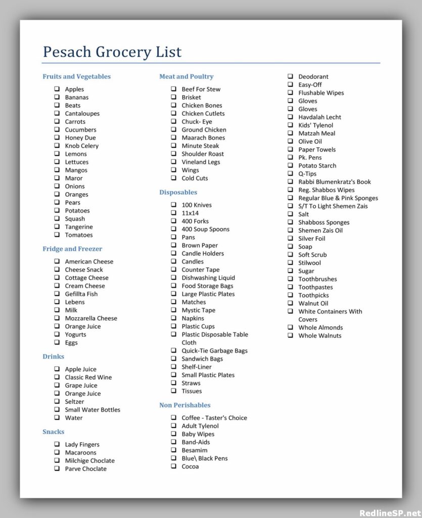 Grocery List Printable Free 27