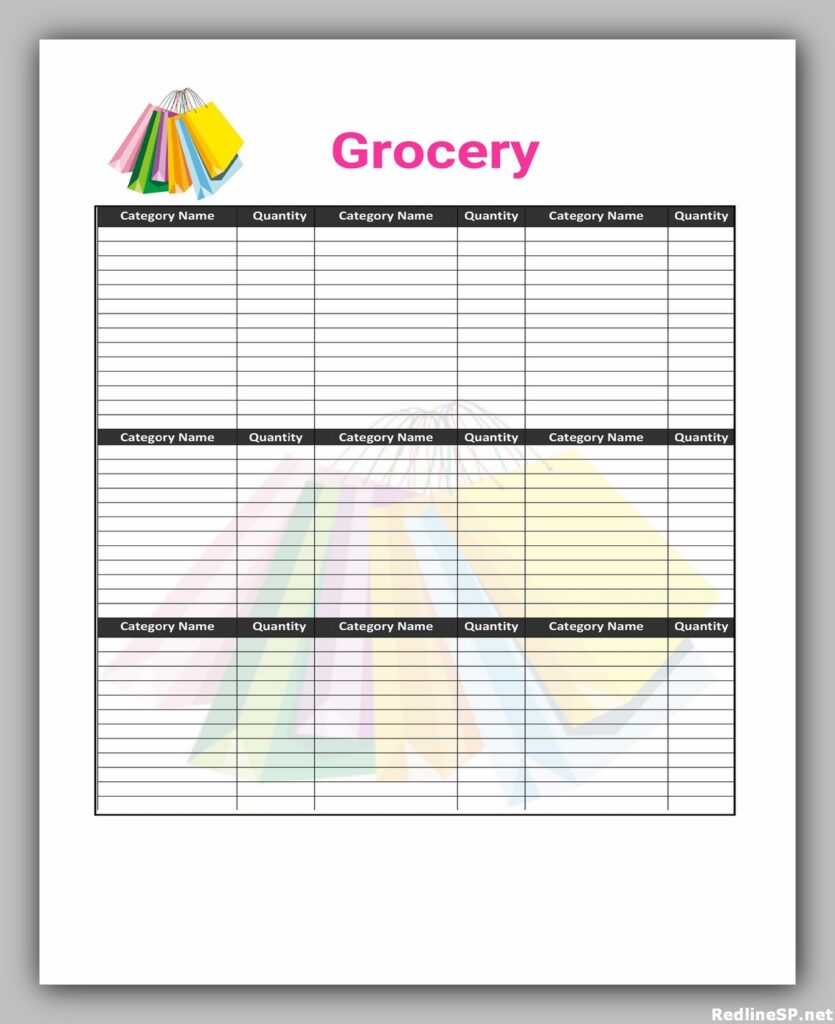 Grocery List Printable Free 29