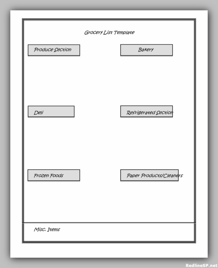 Grocery List Printable Free 32