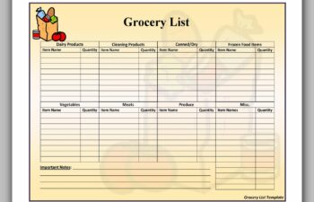 Grocery List Printable Free 34