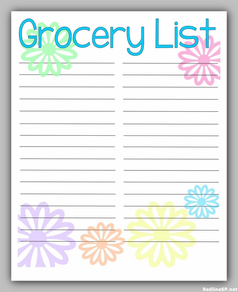 Grocery List Printable Free 36