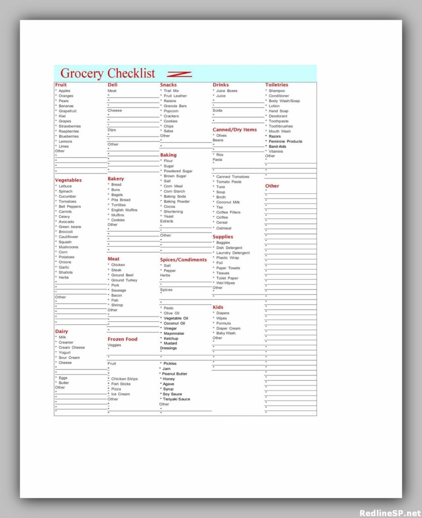 Grocery List Printable Free 37