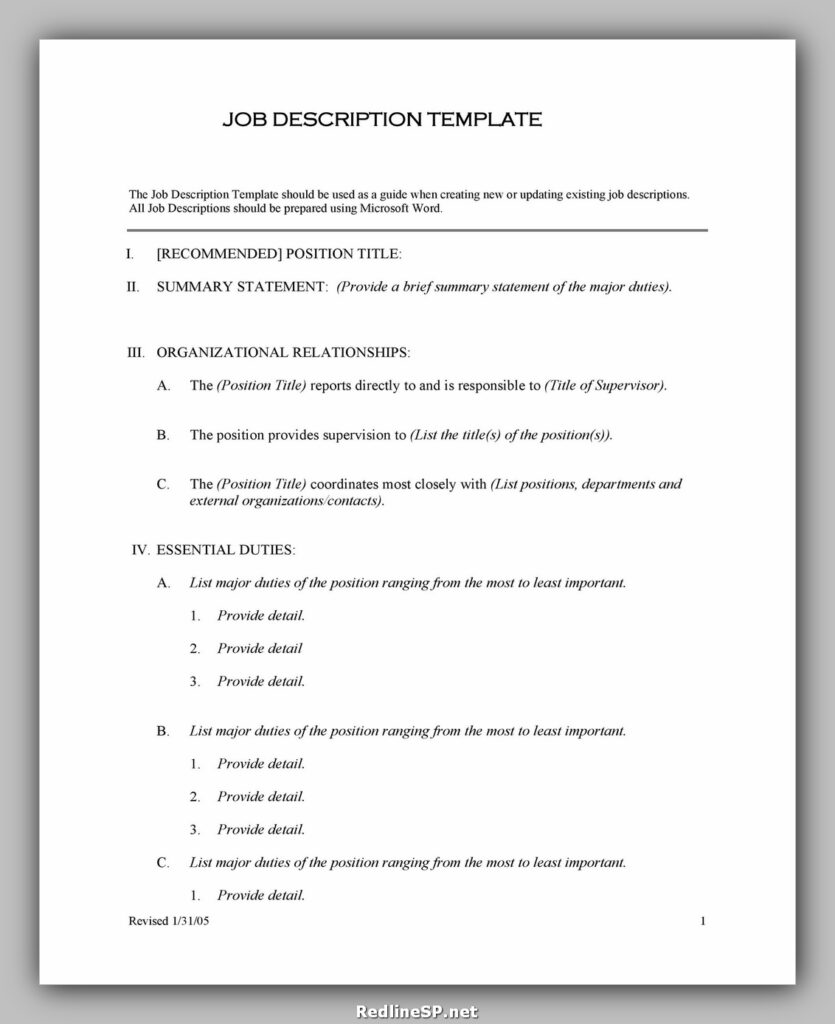Job Description Example 40