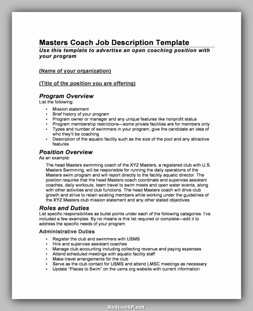 Job Description Template 08