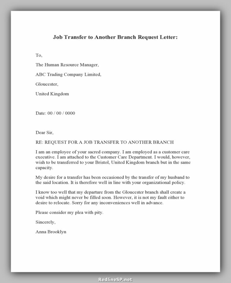 30+ Greatest Job Transfer Letter (Sample & Template) RedlineSP