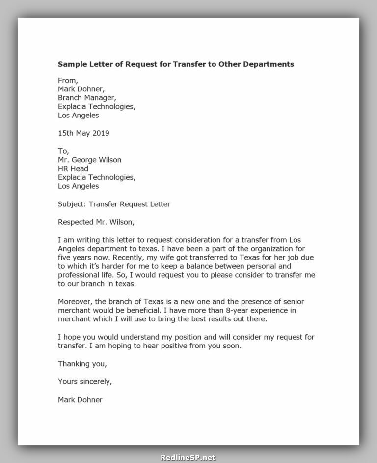 30+ Greatest Job Transfer Letter (Sample & Template) RedlineSP