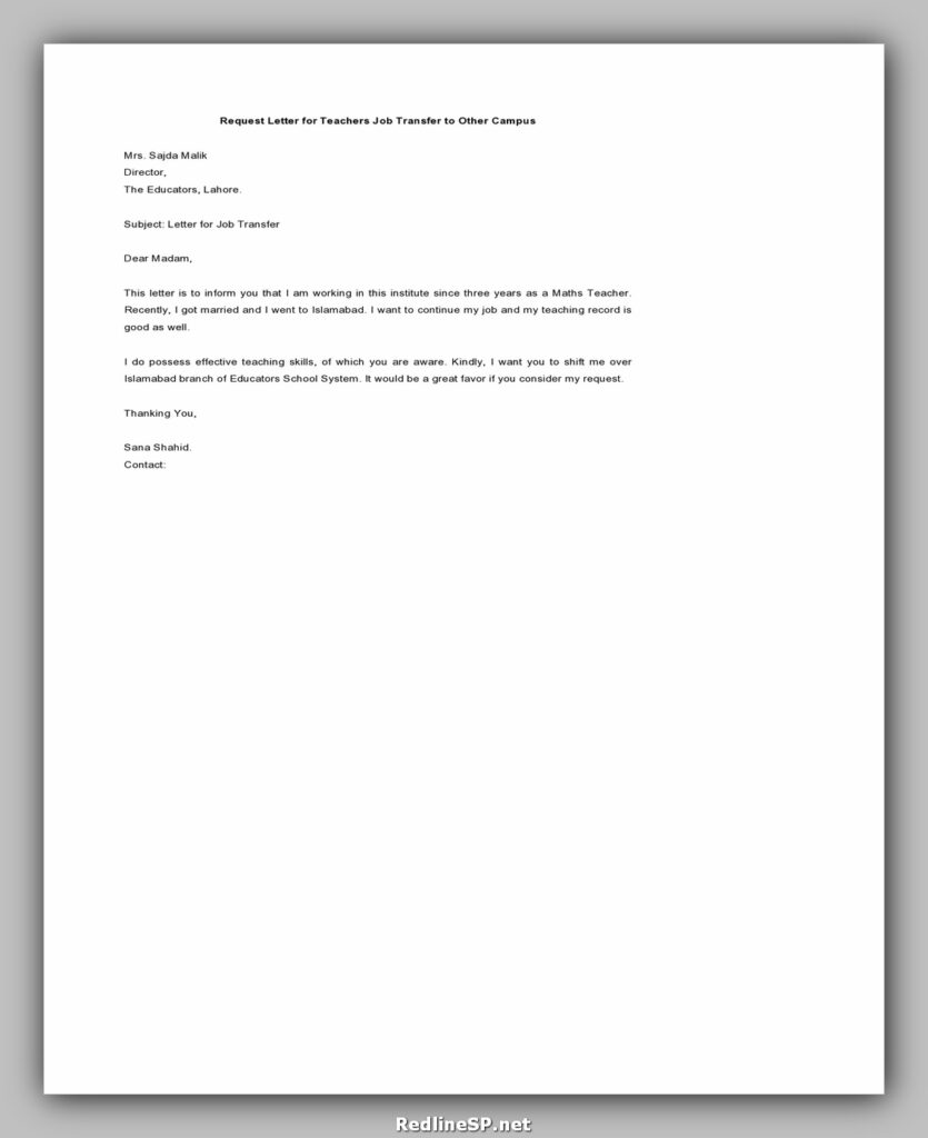 Job Transfer Letter 19