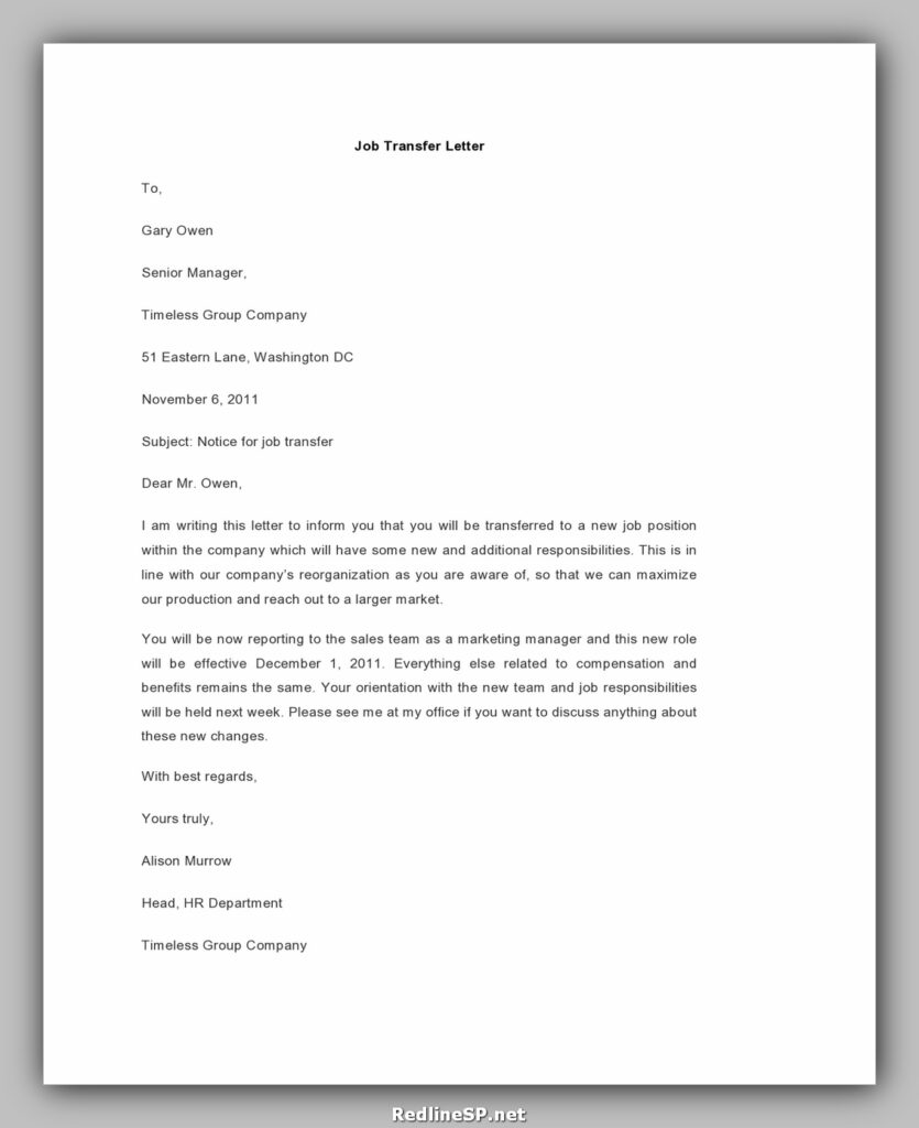 Job Transfer Letter 23