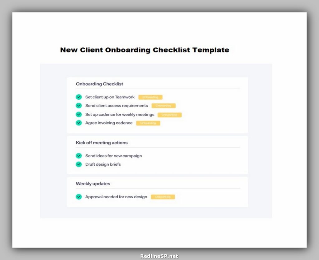 New Client Onboarding Checklist Template
