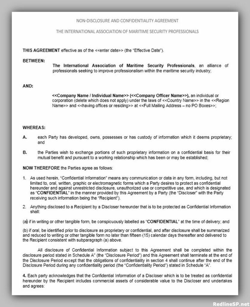 Non-Disclosure Agreement Template PDF