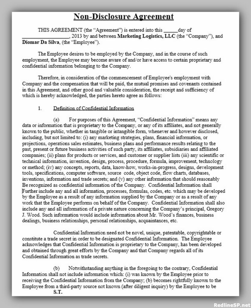  Employee Non-Disclosure Agreement PDF