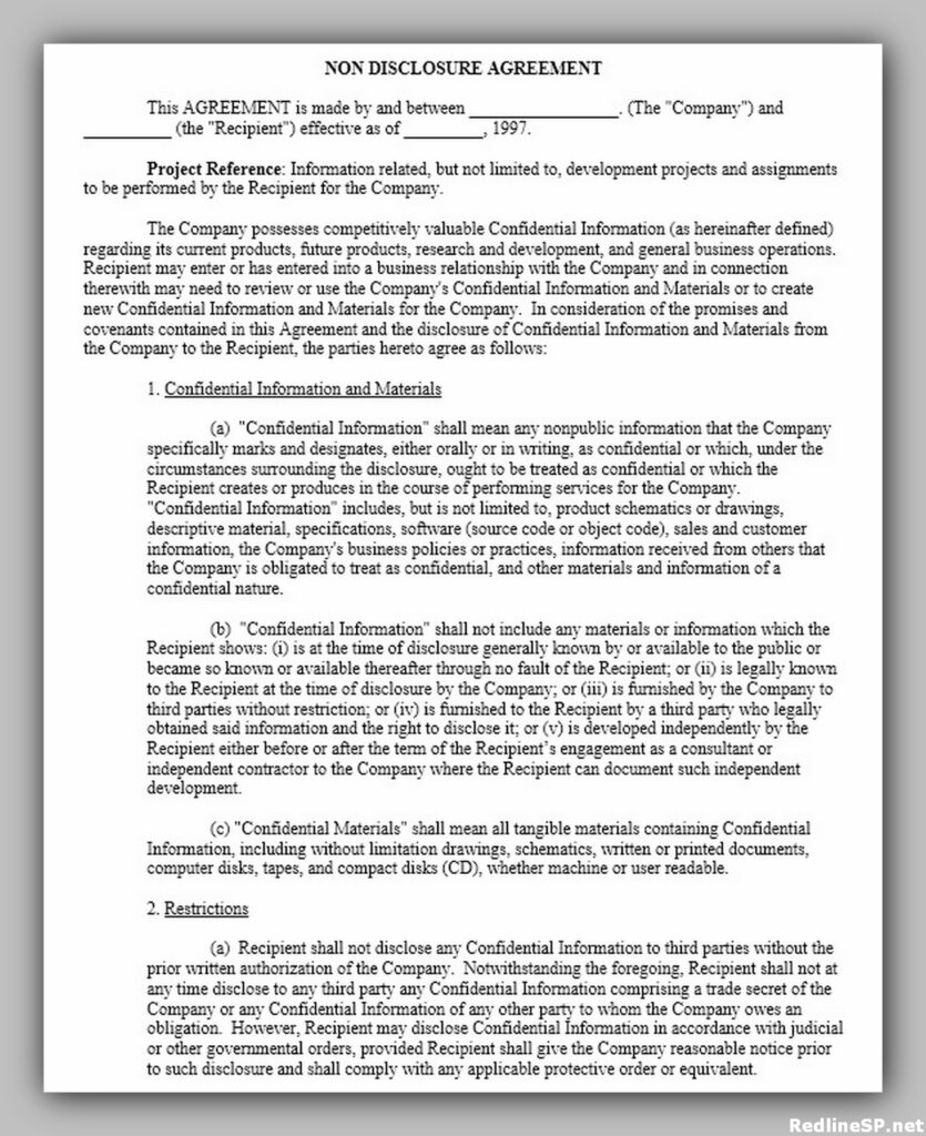 Non Disclosure Agreement Template 08