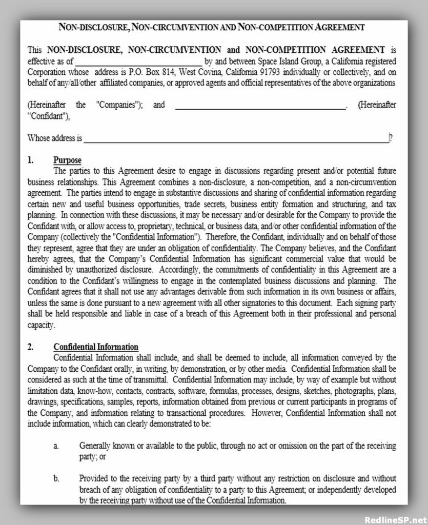 Sample Non-Disclosure Agreement Template
