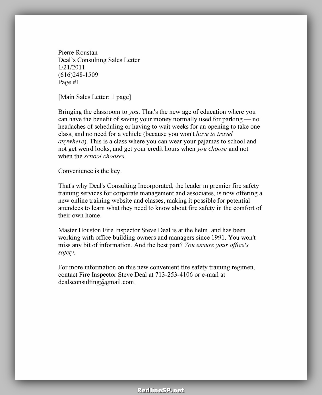 sales letter