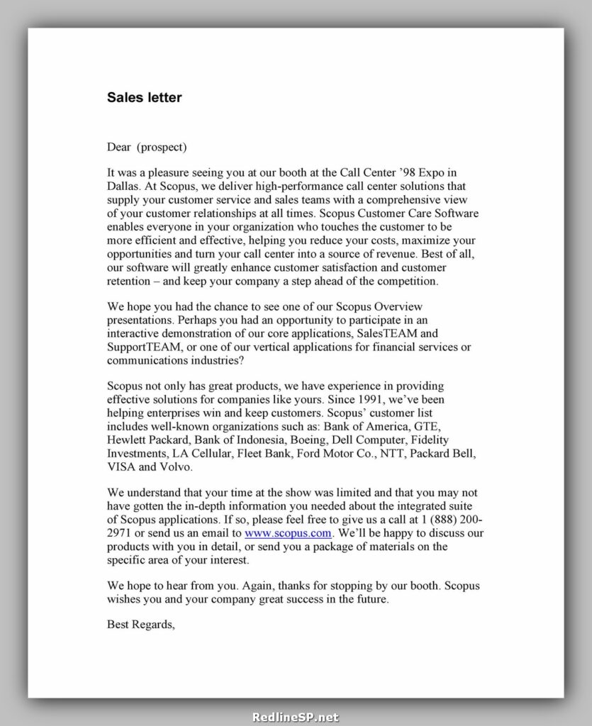 Sales Letter Example 25