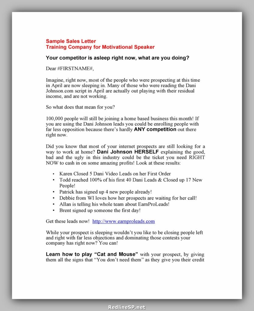 Sales Letter Template 21