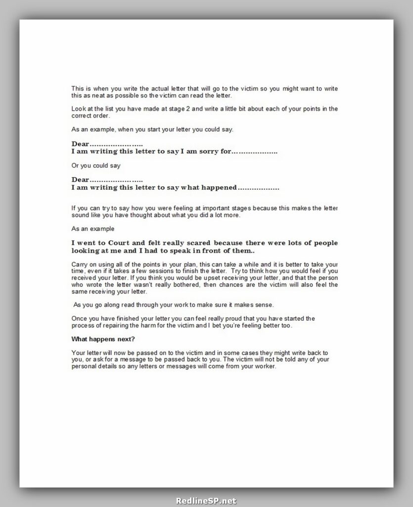 essay of apology letter