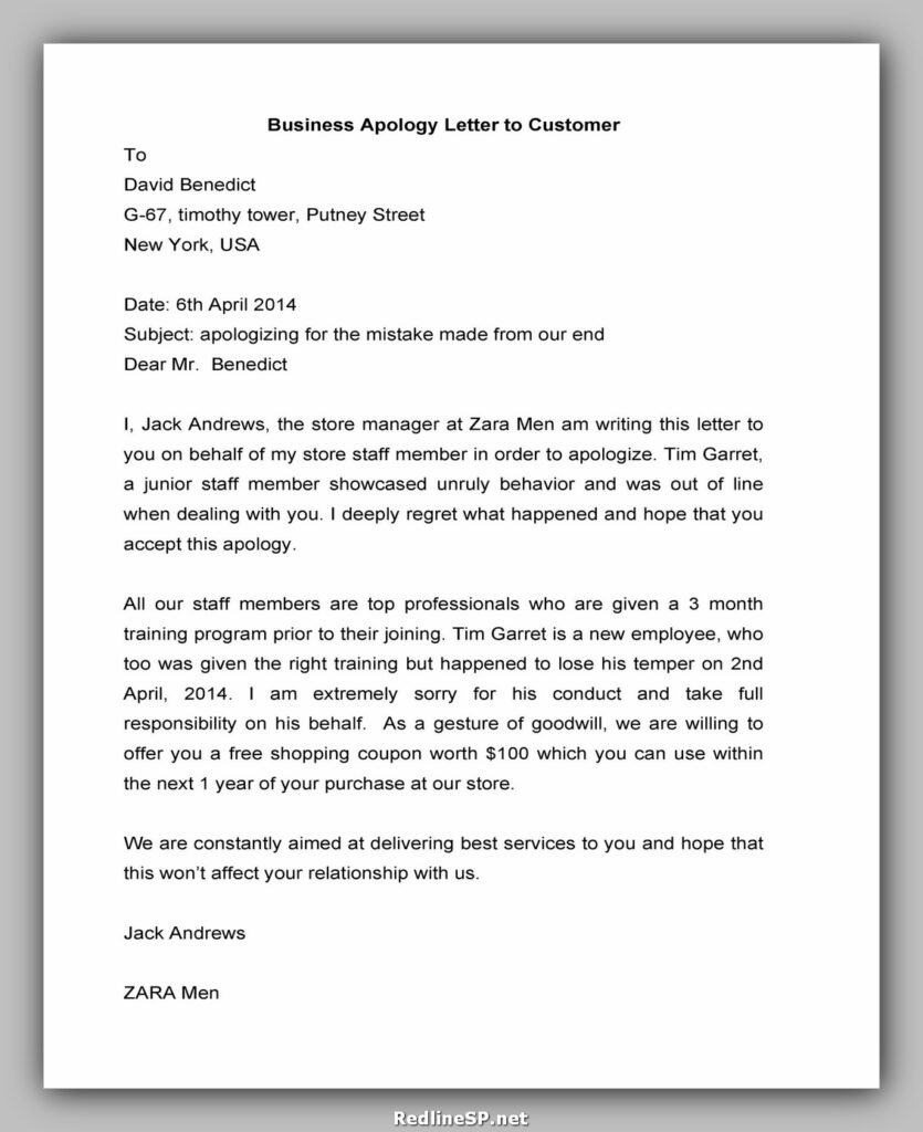 apology letter template 121