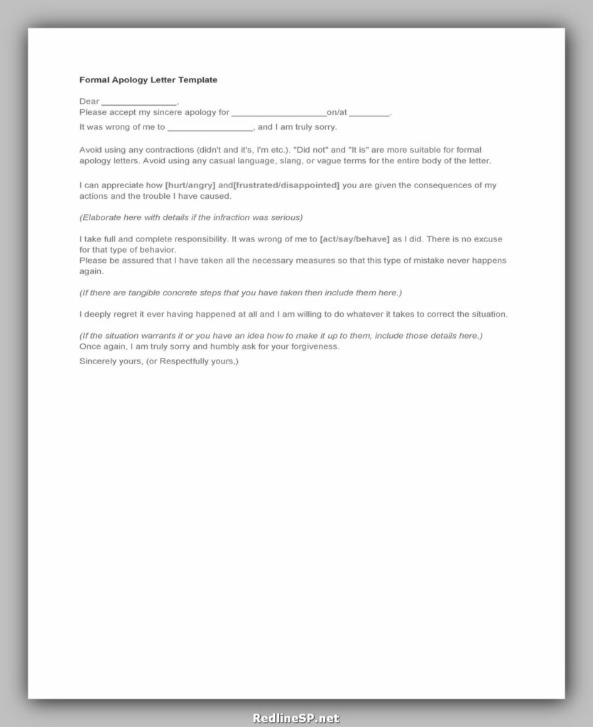 apology letter template 15